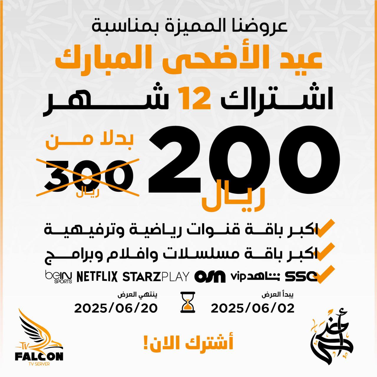 اشتراك فالكون 12 شهر